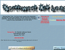 Tablet Screenshot of northwestartleague.org